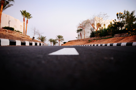 road between the buildingsの写真素材