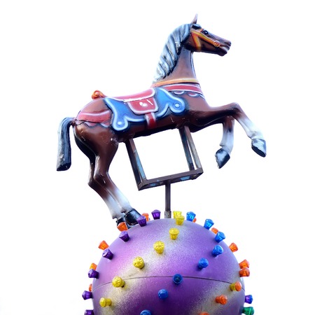 Carousel horse on white background.の写真素材