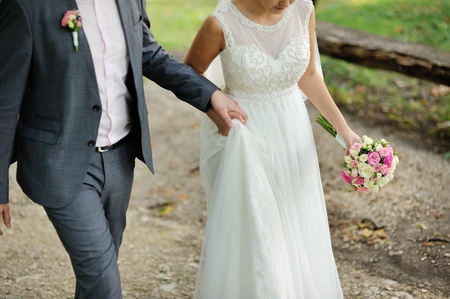 gentle wedding coupleの写真素材