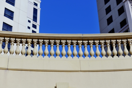 Steps. Exterior of building in Dubai Marina region.の写真素材