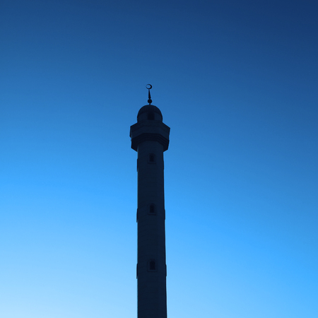 Ancient mosque against  blue sky  in Dubai.の写真素材