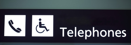 Airport sign. Telephones.の写真素材