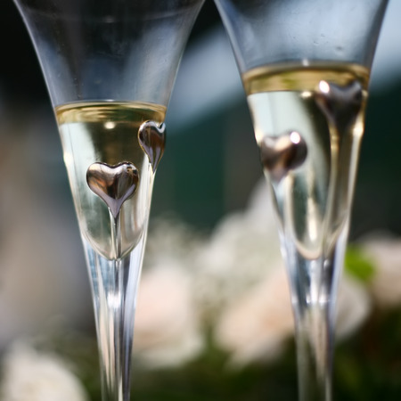 glasses with champagneの写真素材