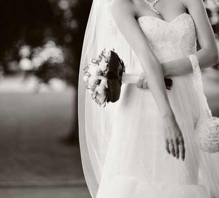 Young bride on wedding day.の写真素材