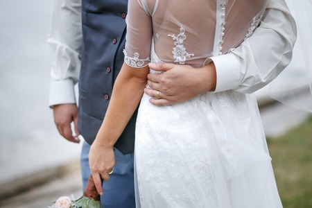 Young wedding couple happy togetherの写真素材