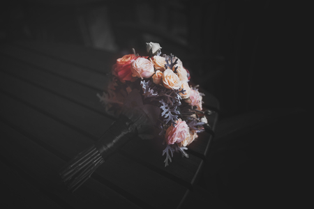 luxury wedding bouquet of tiny rosesの写真素材