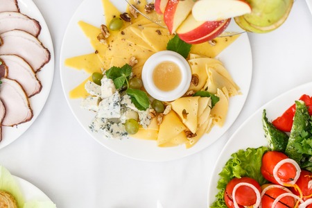 Stylish table set for wedding dinner, promの写真素材