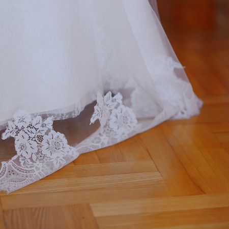 Beautiful  wedding dress. Bridal morning.の写真素材