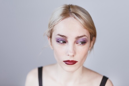 creative make up, fashion portrait of a young woman