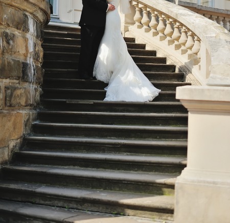 wedding couple is enjoying wedding dayの写真素材