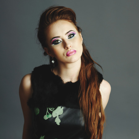 Woman portrait. Studio fashion shot.の写真素材