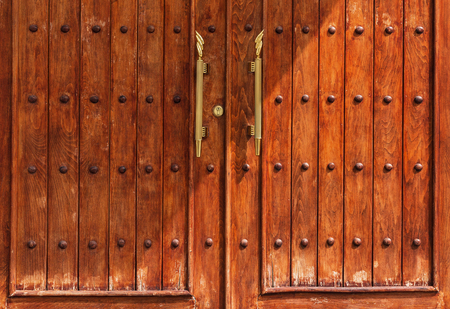 traditional arabic door at Dubai streetの写真素材