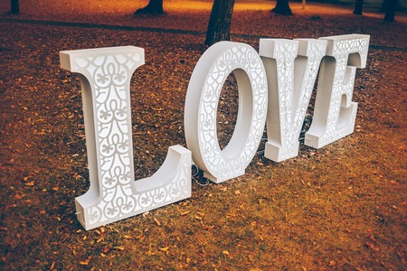 the textured love sign for the wedding ceremonyの写真素材