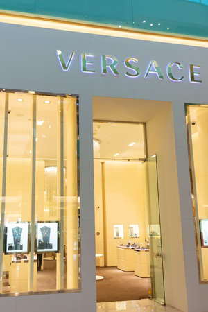 Dubai, UAE - May 30, 2013. Versace boutique located in The Dubai Mall in Dubai, United Arab...