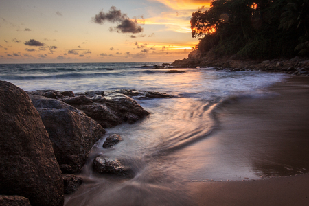 Sun set surin beachの写真素材