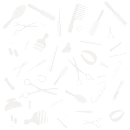 Hairdresser equipment pattern. Pink images, white background Vectorのイラスト素材