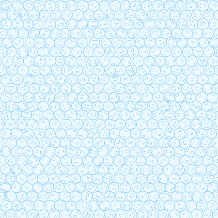 A big set, collection of doodle faces with positive and negative emotions, seamless pattern, blue outlines, light blue background. Emoticons. Emotional icons. Vector illustration.のイラスト素材