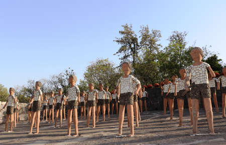 Chandigarh, India - June 10, 2019: Artifacts  from Nek Chand Rock Gardenのeditorial素材
