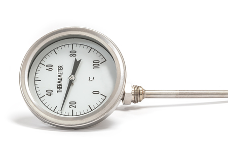 Temperature gauge isolated on white backgroundの写真素材