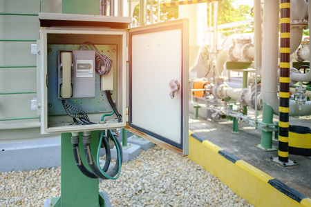 Paging for contact control room monitoring industrial plant in factories