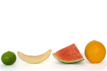Lemon, Cantaloupe, watermelon and orangeの写真素材