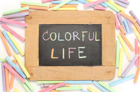 show lifestyle  on old style chalkboardの写真素材