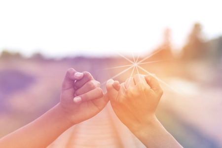 People fingered a little finger each otherの写真素材