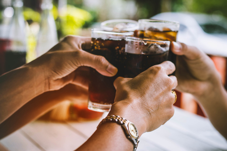 people are drinking soft drink,party,meeting with fun and happy.