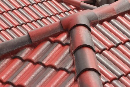Roof tiles on guest house in Hasanur, Tamil Nadu