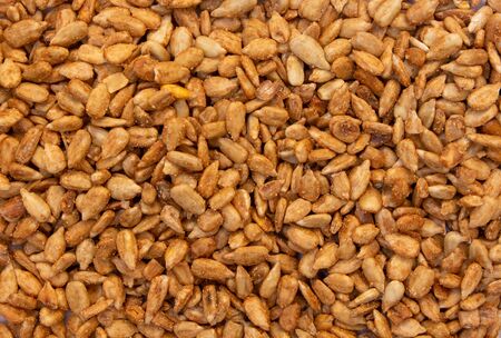 View of Roasted sunflower seeds. use for background, texture.