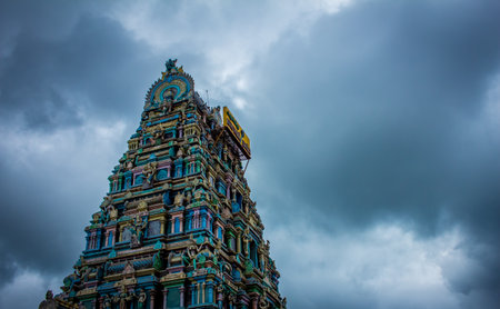 Beautiful view of the gopuram (tower) of Masani Amman Temple in Anaimalai, Pollachi, Coimbatore...