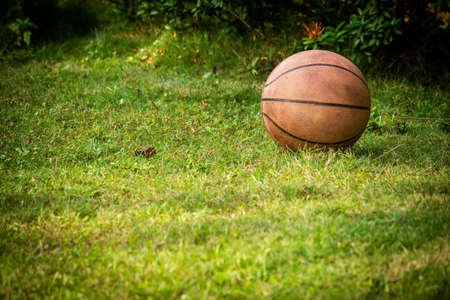 Basketball for recreation activities in a countryside area. Use for fitness and healthy lifestyle concept. Sporting activity use.の写真素材