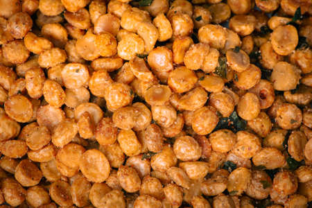 View of fried Chana dal with spices. Famous Indian sweet and savouryの写真素材
