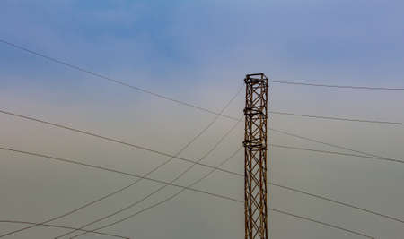 High Voltage Electric poles for power transmission passing through reserve forest. Power...