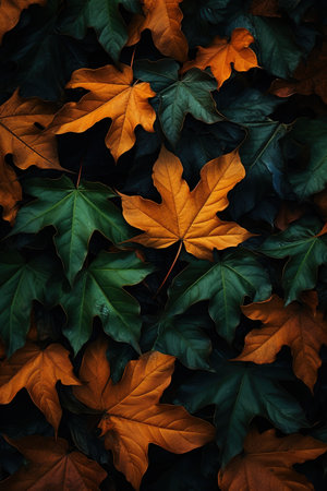 Autumn leaves background. Colorful autumn leaves background. Autumn concept.の素材