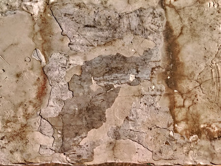 Close up of Damaged wall plasterの写真素材