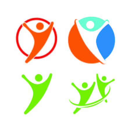 Health human company people vector logotype creative template isolated emblem illustrationのイラスト素材