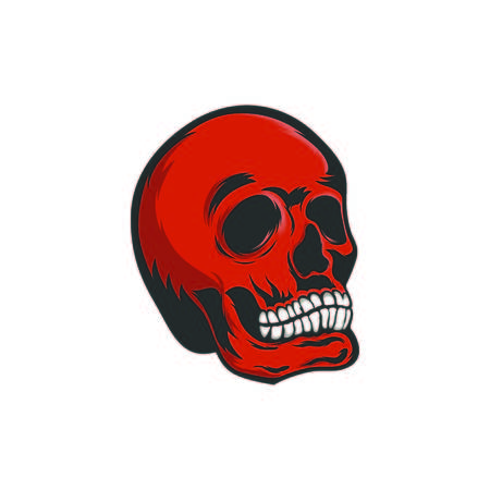 Skull vector head illustration modern style abstract isolatedのイラスト素材