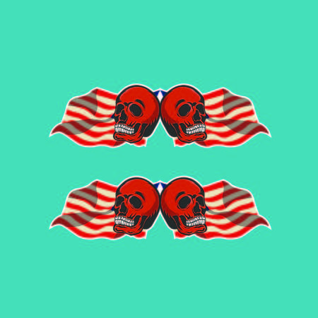 Skull vector head illustration modern style abstract isolatedのイラスト素材