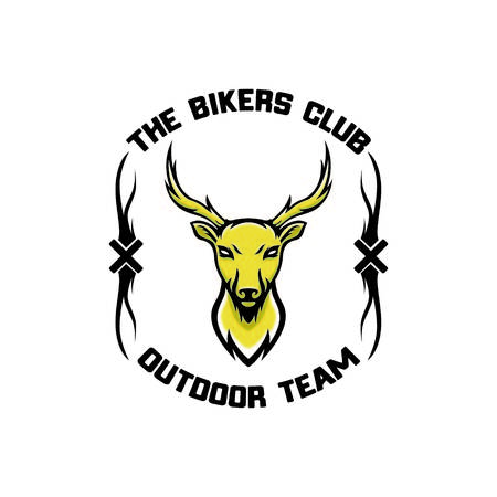 Deer logo animals vector design wolf head illustration team emblem isolatedのイラスト素材