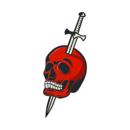 Skull vector head illustration modern style abstract isolatedのイラスト素材