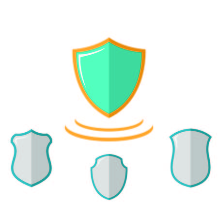 Shield vector security design element emblem illustration concept modern background on whiteのイラスト素材