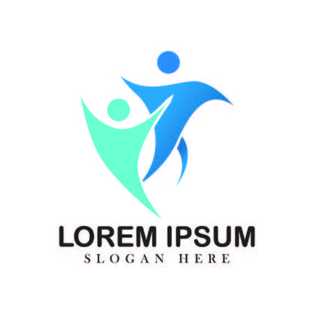 Health human company people vector logotype creative template isolated emblem illustrationのイラスト素材