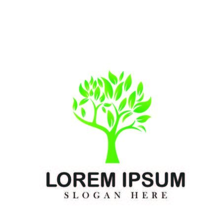 Tree oak green nature design logotype vector concept embem isplated illustration background whiteのイラスト素材