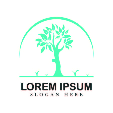 Tree oak green nature design logotype vector concept embem isplated illustration background whiteのイラスト素材