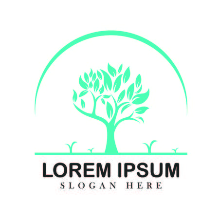 Tree oak green nature design logotype vector concept embem isplated illustration background whiteのイラスト素材