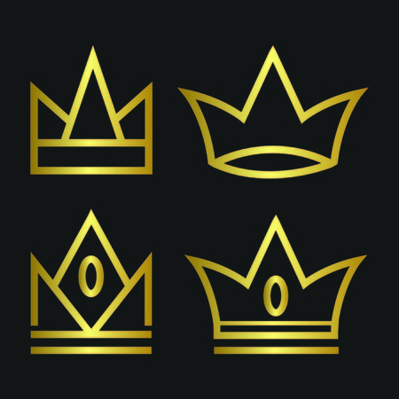 Crown royal king vector logo design abstract emblem premium gold illustration isolatedのイラスト素材