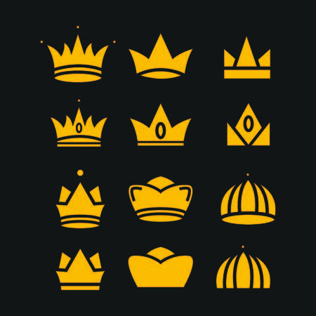 Crown royal king vector logo design abstract emblem premium gold illustration isolatedのイラスト素材