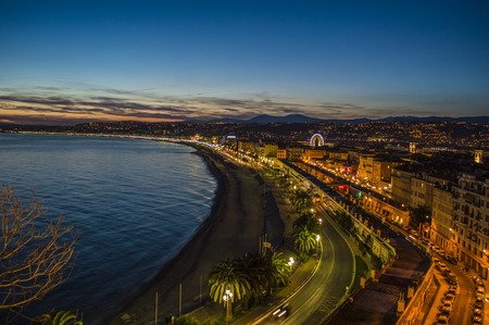 City of Nice by nightの写真素材