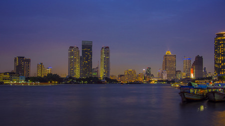 Chao Phraya river in Bangkok view from Asianの写真素材